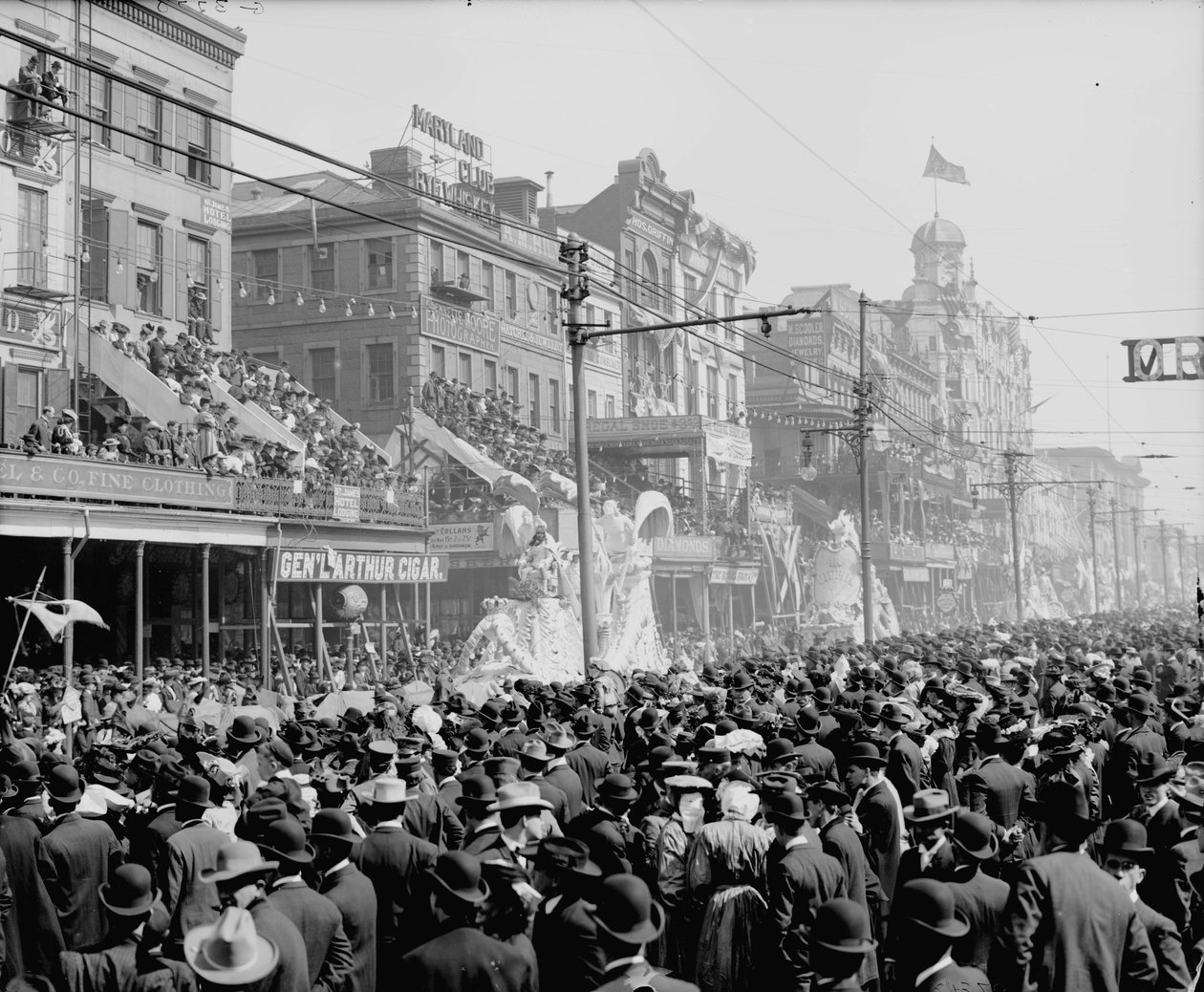 Nouvelle-Orléans, Louisiane, jour de Mardi Gras, le défilé rouge, c.1890-1910 - Detroit Publishing Co.