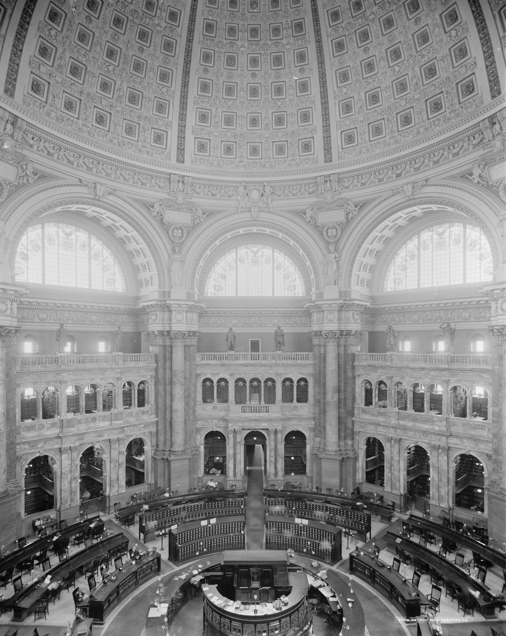 Rotonde de la salle de lecture, Bibliothèque du Congrès, Washington, D.C., c.1904 - Detroit Publishing Co.