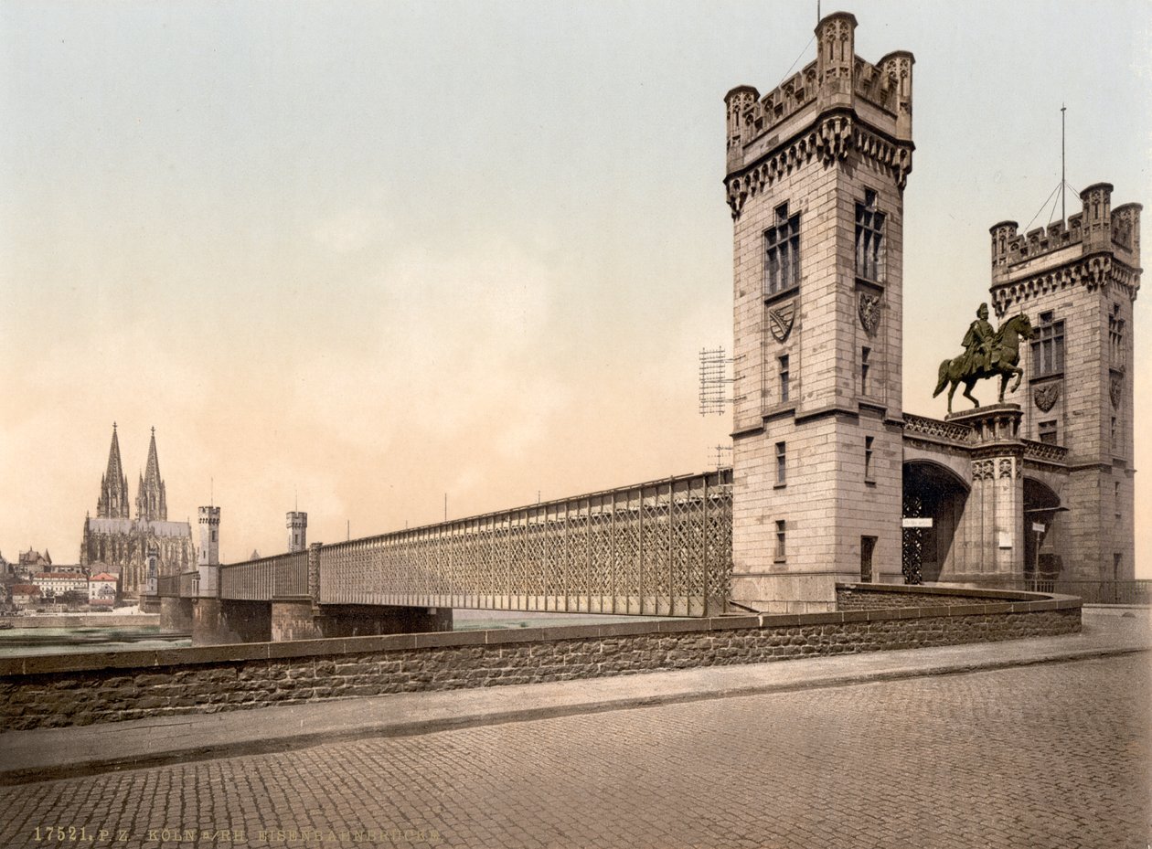 Pont Eisenbahn, Rhin, Cologne, Allemagne, vers 1900 - Detroit Publishing Co.