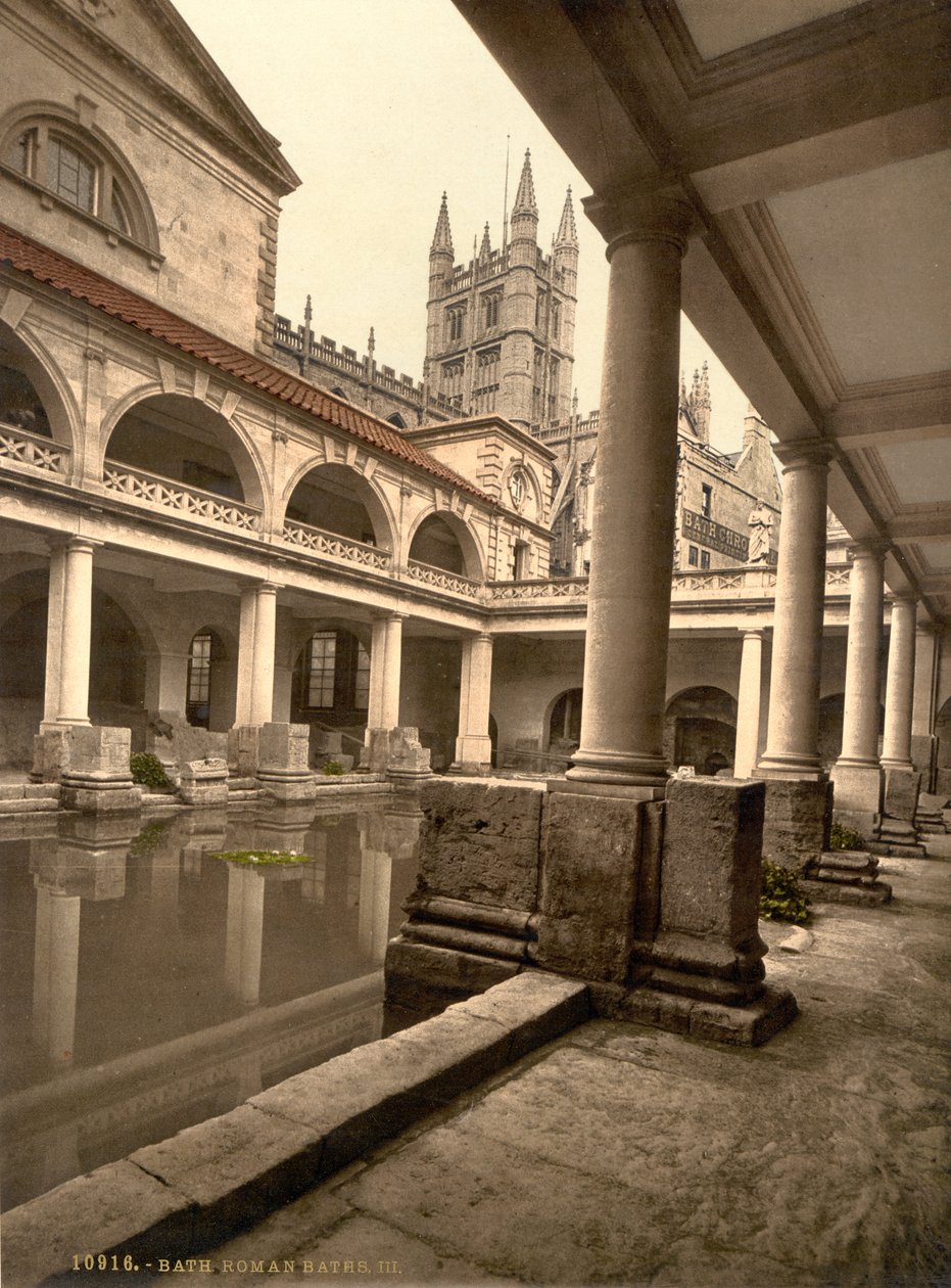 Bains romains et abbaye, Bath, vers 1890-1900 (tirage photochrome) - Detroit Publishing Co.