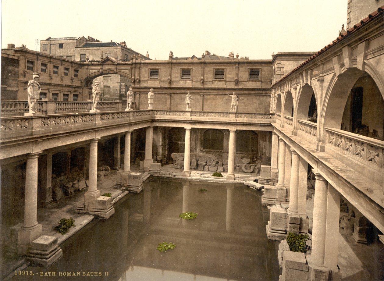 Bains romains et abbaye, Bath, vers 1890-1900 (tirage photochrome) - Detroit Publishing Co.