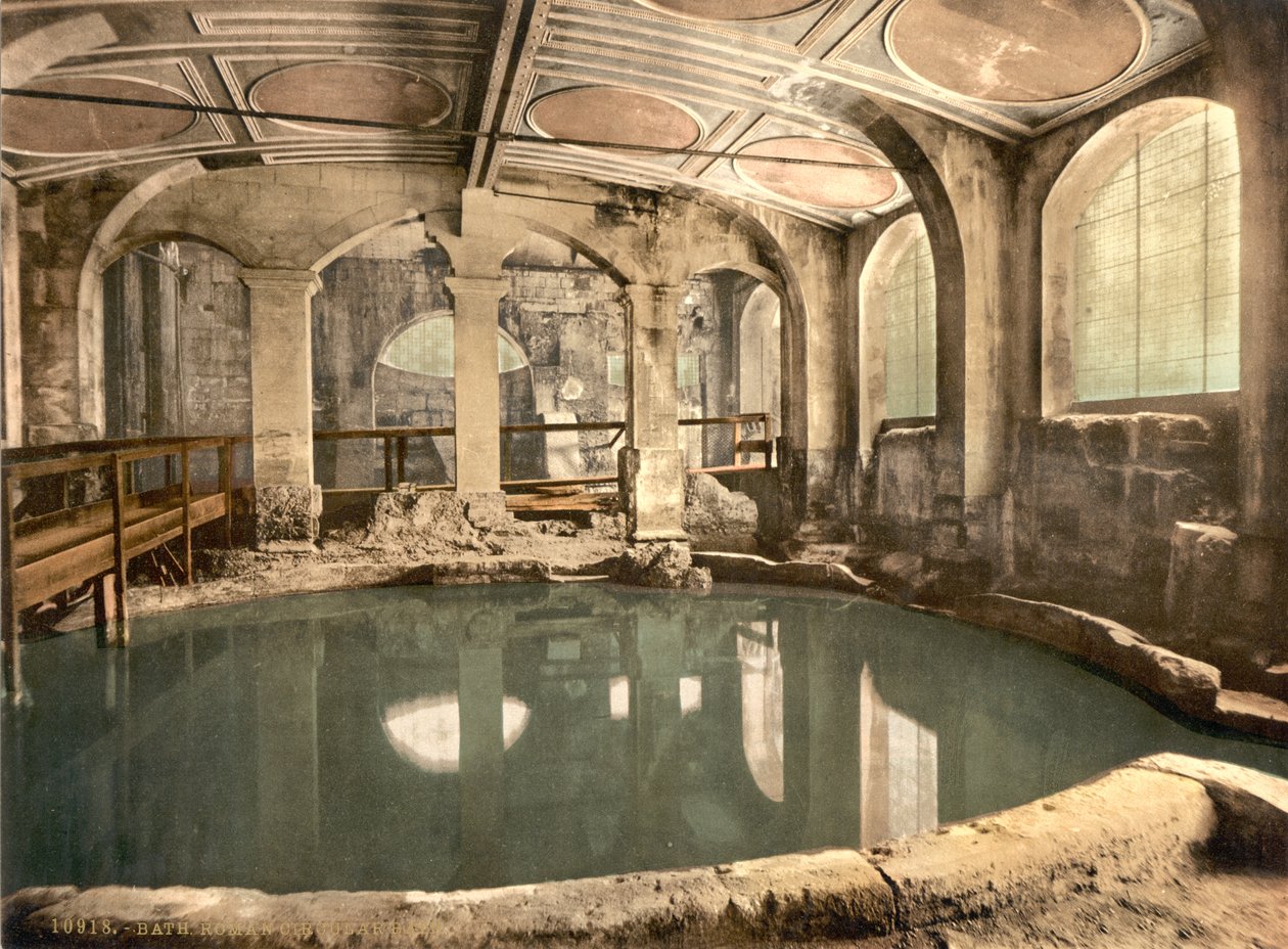 Bains romains et abbaye, Circular Bath, Bath, vers 1890-1900 (tirage photochrome) - Detroit Publishing Co.