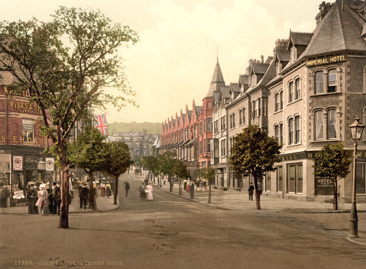 Station Road, Colwyn Bay, Pays de Galles, vers 1890-1900 (tirage photochrome) - Detroit Publishing Co.