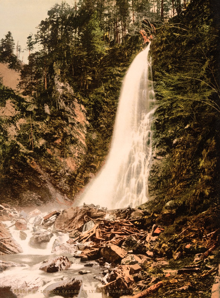 Vallée du Lys et Cascade de Cocur, Luchon, Pyrénées, France, vers 1890-1900 (tirage photochrome) - Detroit Publishing Co.