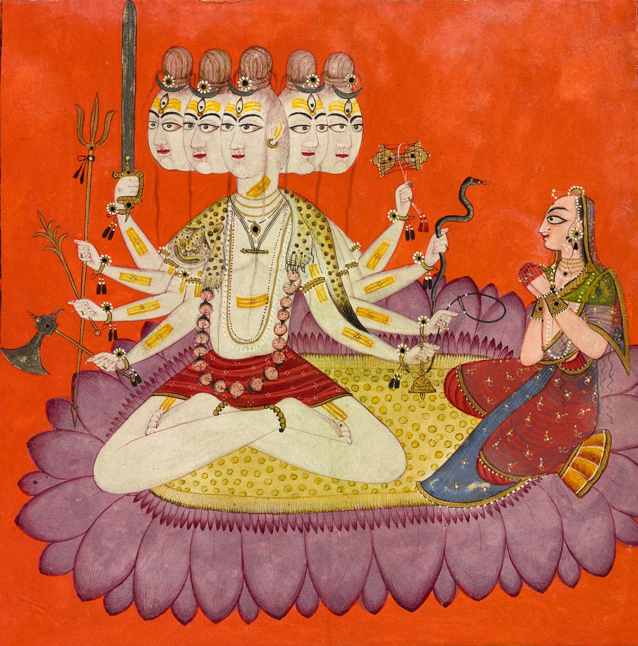 Sadashiva adoré par Parvati, vers 1690 - Devidasa (attr.to)