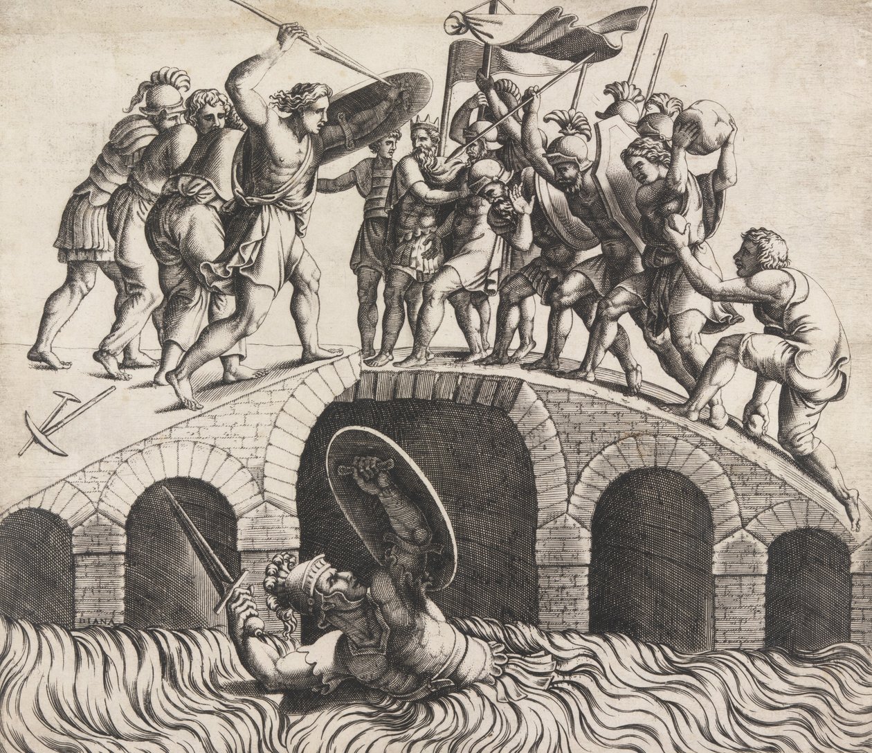 Horatius Coclès se Sauvant à la Nage, 16ème siècle - Diana Mantuana