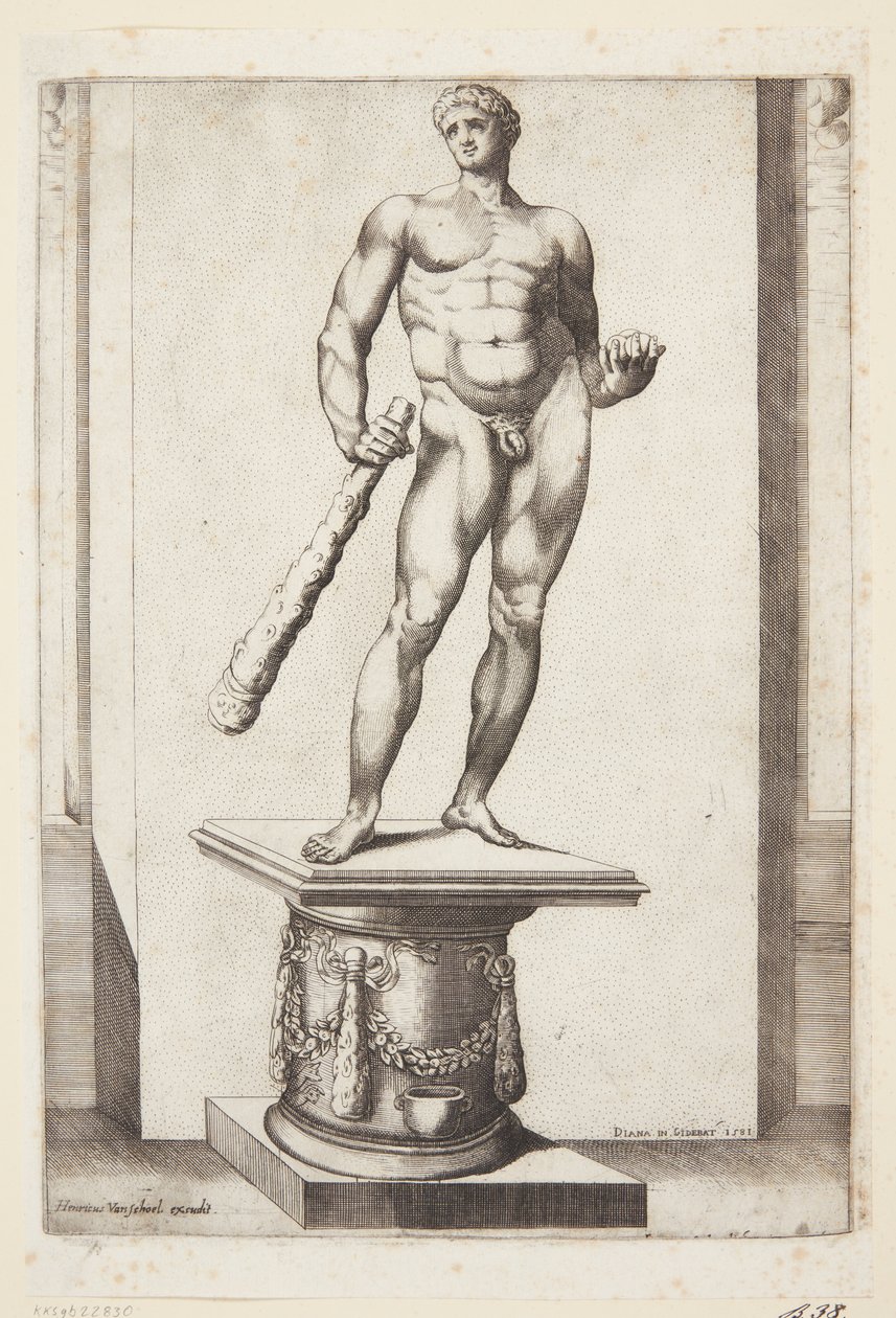 Hercule avec les pommes dorées des Hespérides - Diana Scultori
