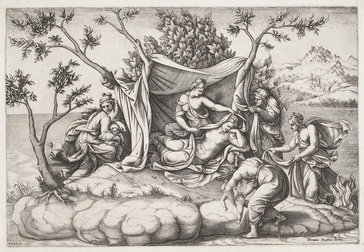 Latone donne naissance à Apollon et Diane sur l