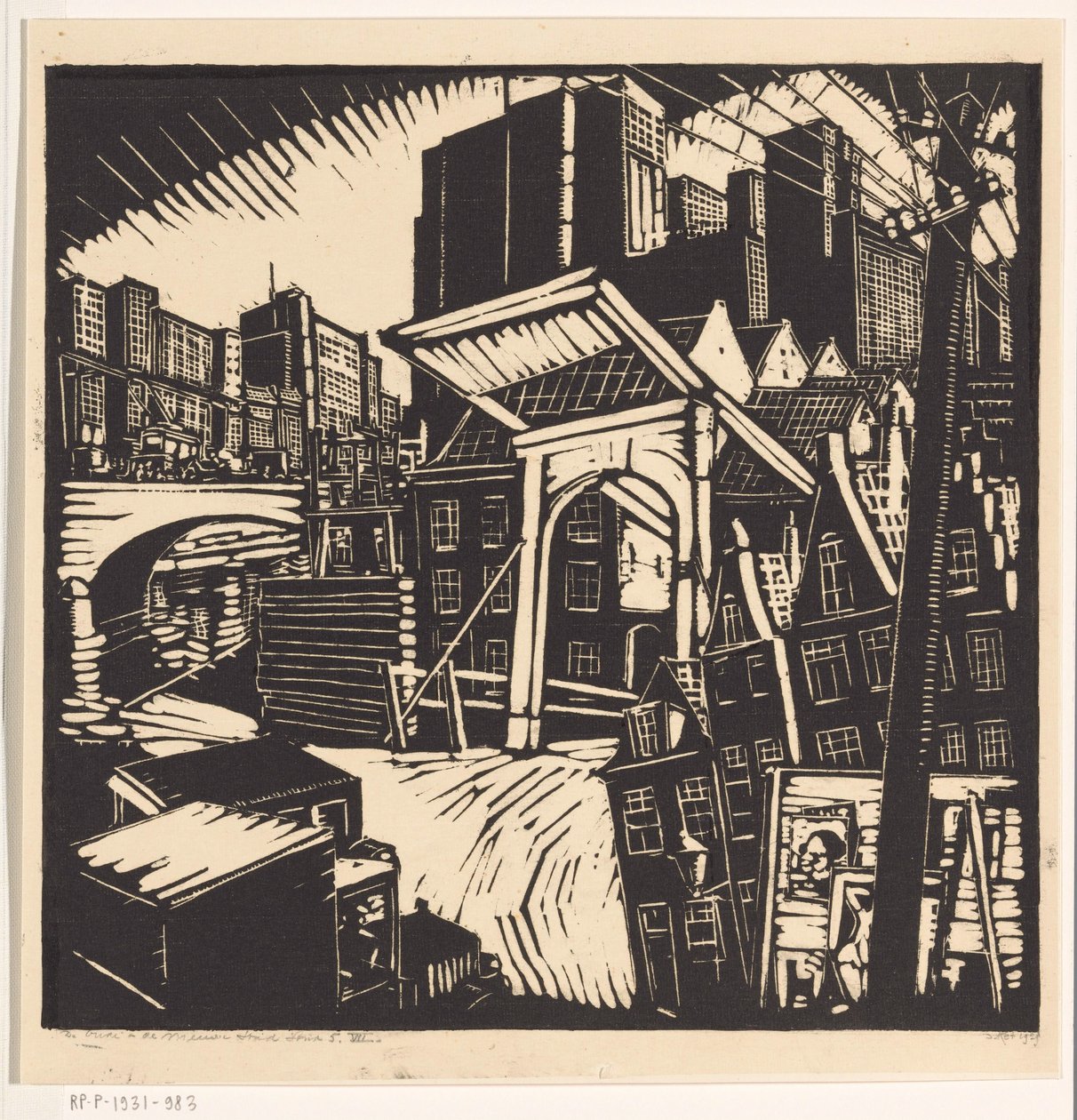 La vieille et la nouvelle ville - Dick Ket (signed by artist)