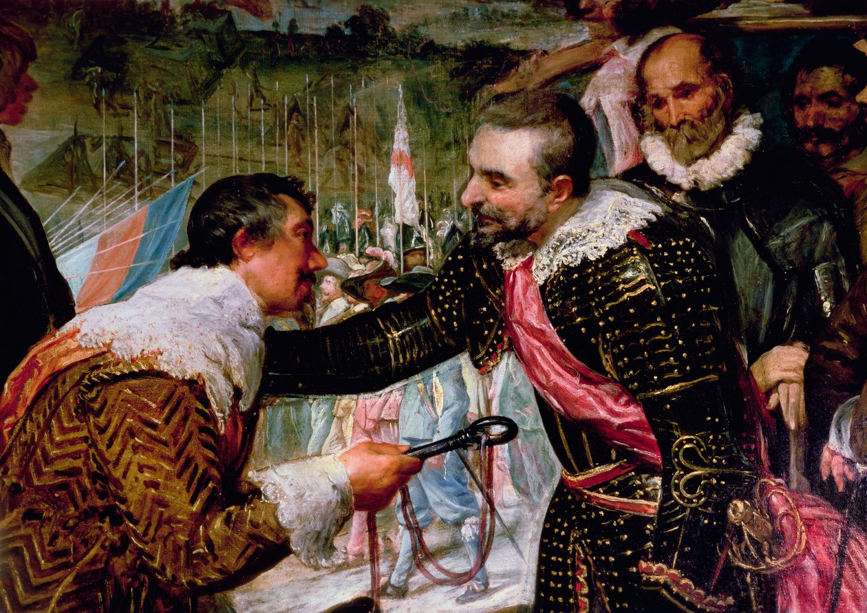 La Reddition de Breda (1625), détail de Justin de Nassau remettant les clés à Ambroise Spinola (1569-1630) le 5 juin 1625 (détail) - Diego Velázquez
