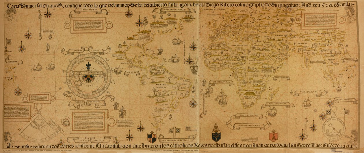 Carte universelle contenant tout ce qui a été découvert du monde jusqu