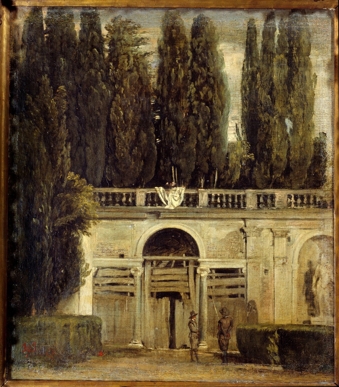 Villa Médicis à Rome, deux hommes à l