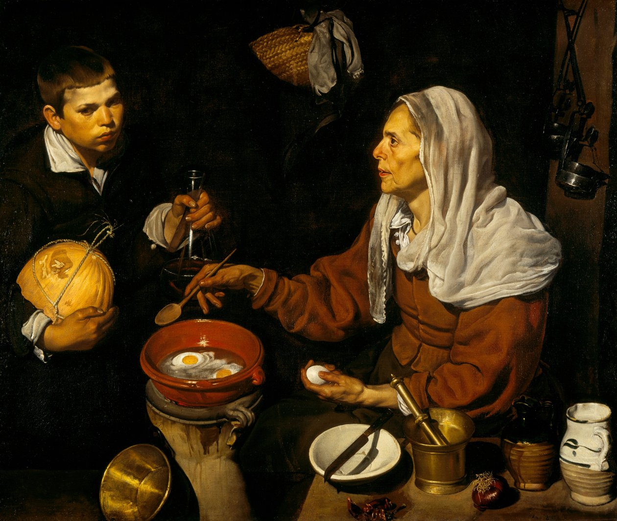 Une vieille femme cuisinant des œufs - Diego Velázquez