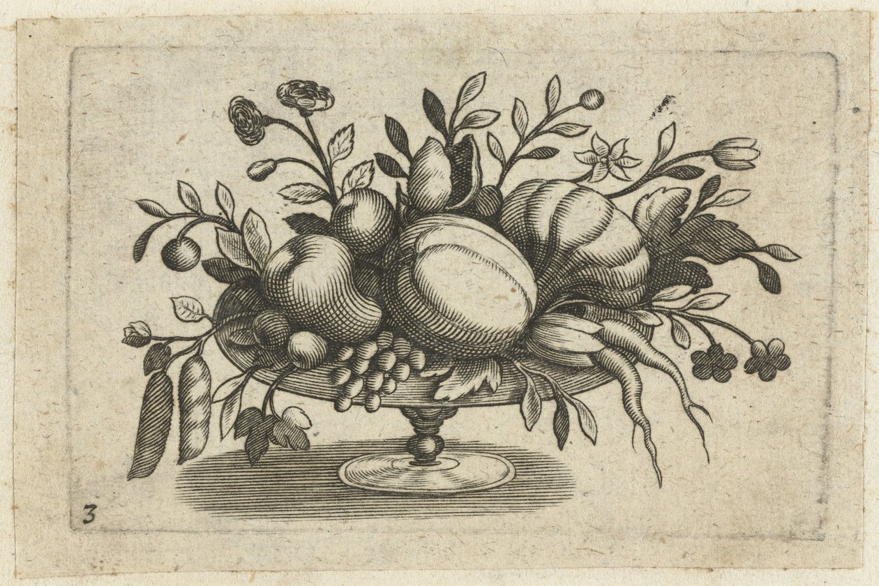 Fruits sur un plateau (Fruchtenbuchlein zum Reisen dienlich) - Dietrich Krüger (attributed to)