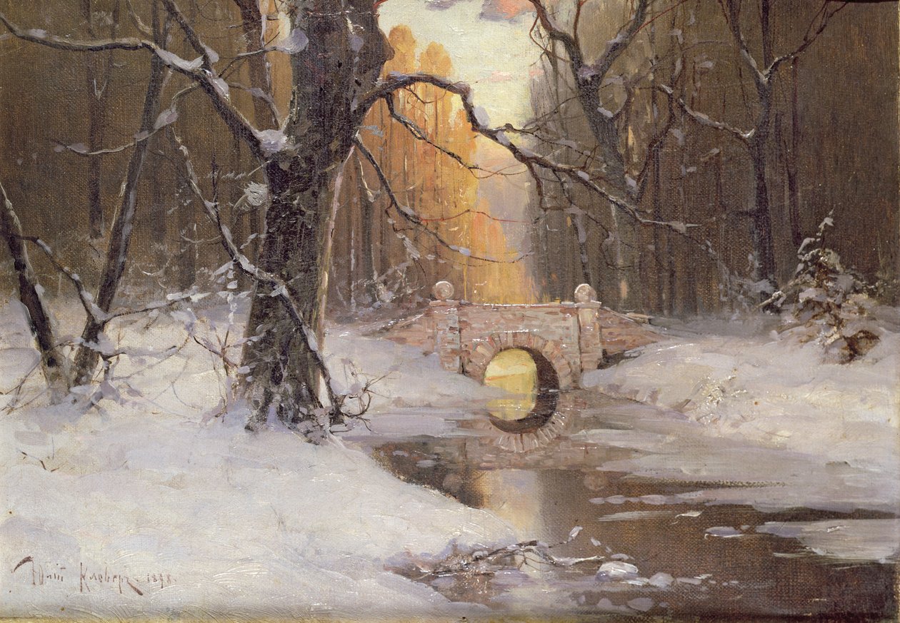 Paysage de rivière boisée - Dimitri Kleburg