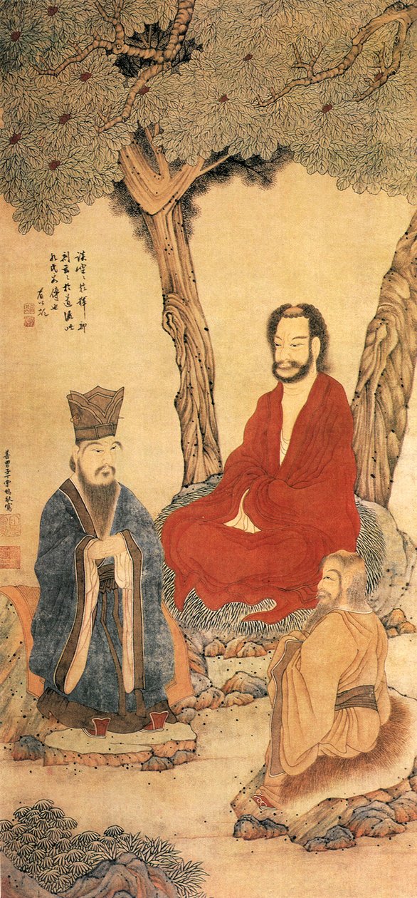 Confucius et Lao Tseu, Dynastie Ming - Ding Yunpeng