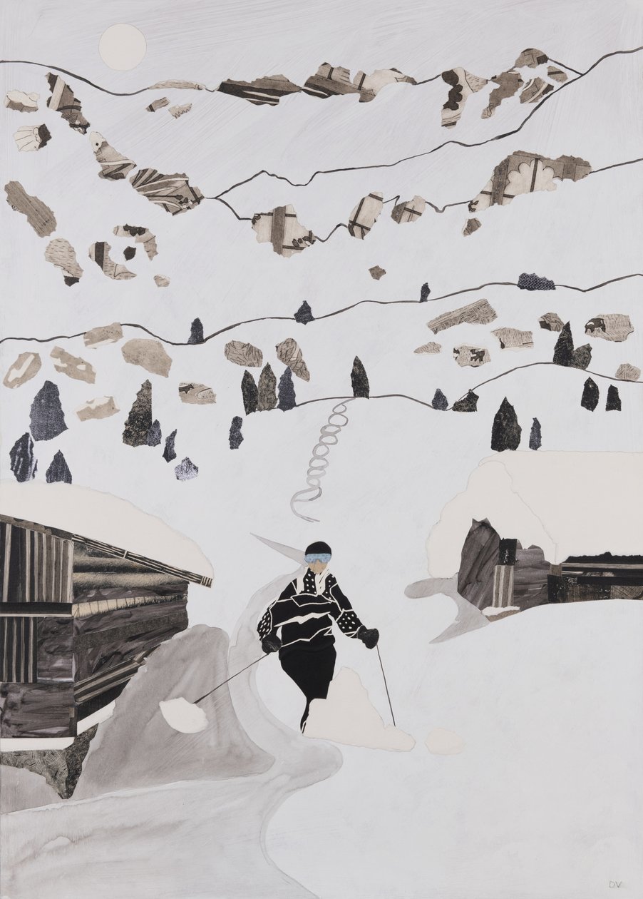 Skier pour déjeuner (collage) - Dione Verulam
