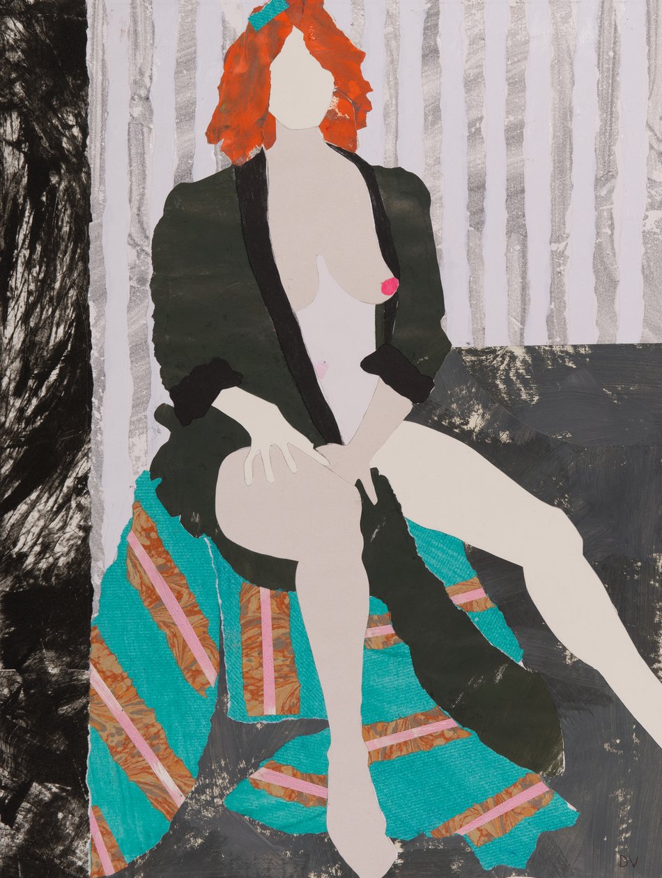 Quelque chose pour accrocher le chapeau, nu (collage) - Dione Verulam