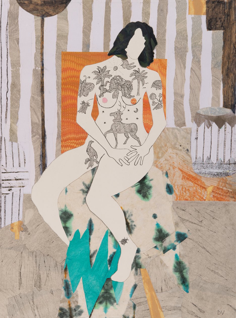 Les tatouages font fureur, nus (collage) - Dione Verulam