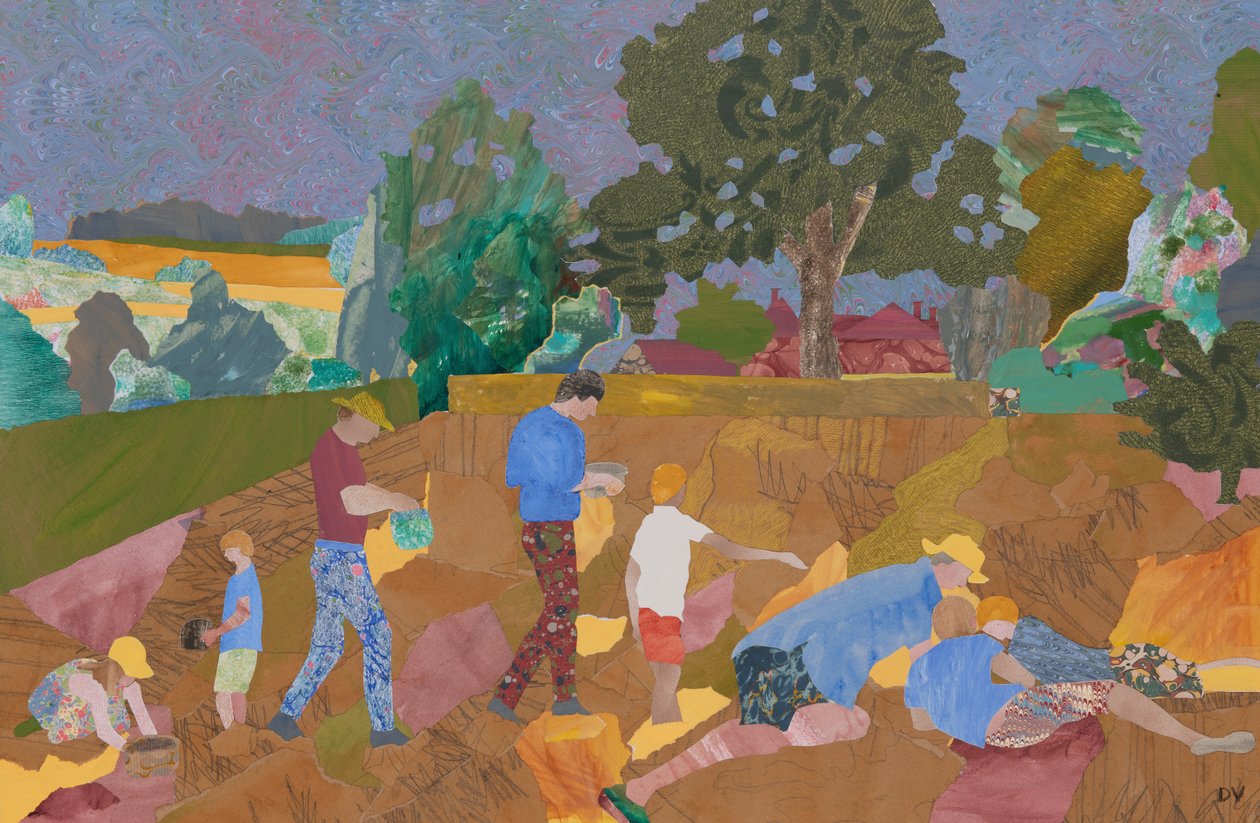 Récolte du hochet jaune (collage) - Dione Verulam