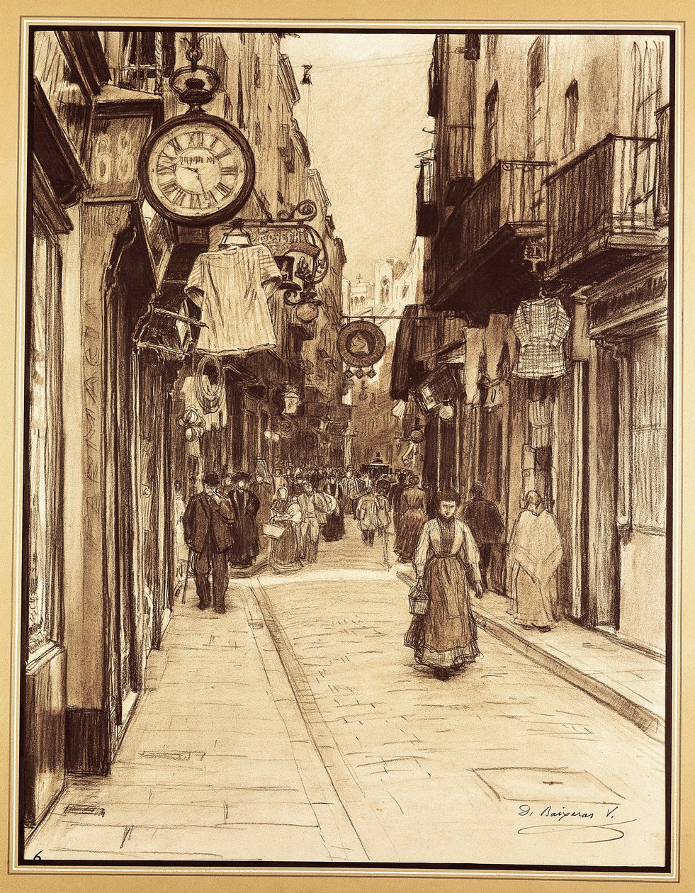 Rue Plateria vers la place des Anges, Barcelone - Dionisio Baixeras Verdaguer