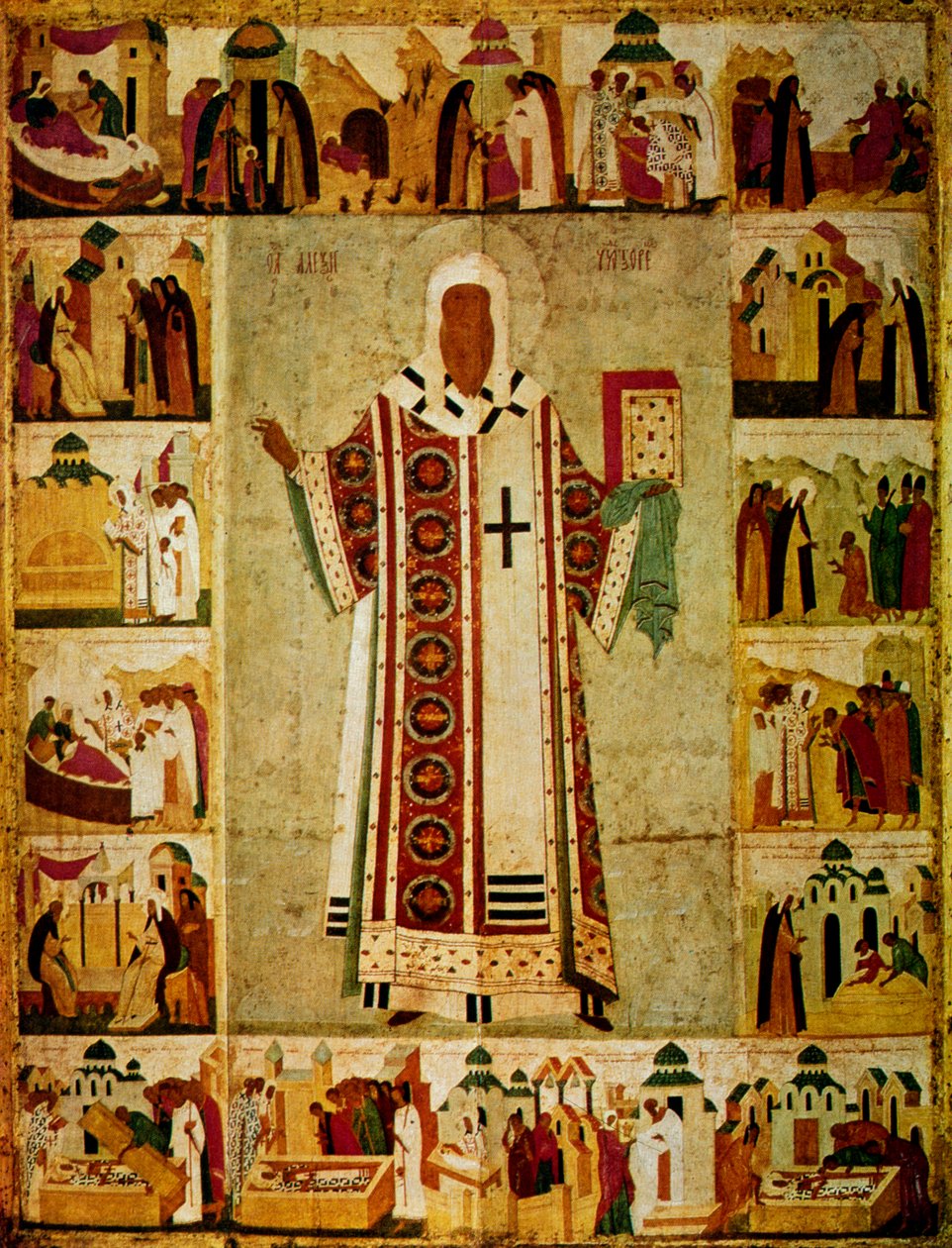 Métropolite Alexis entouré de scènes de sa vie, russe, 1480 - Dionisy