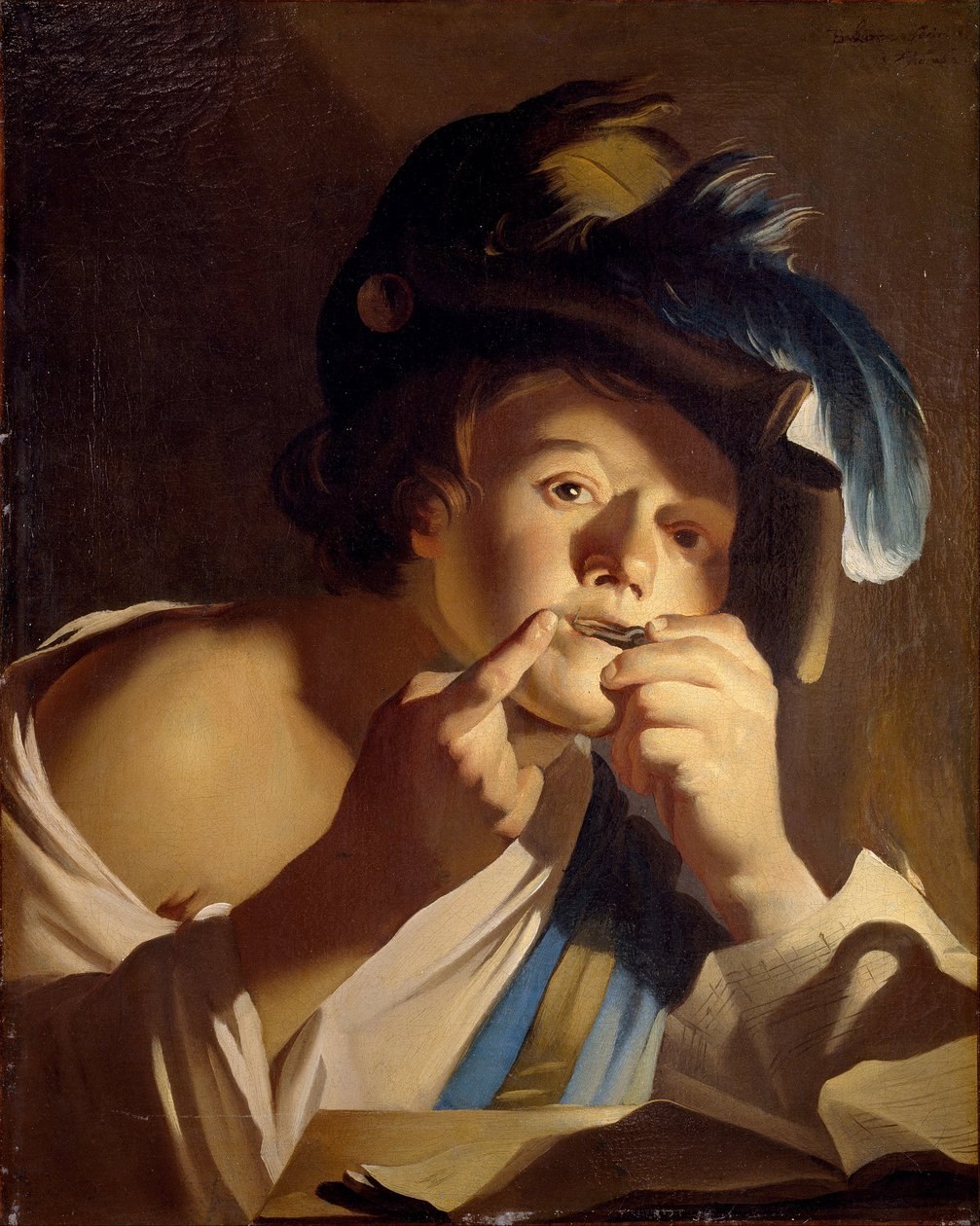 Jeune homme avec une guimbarde - Dirck van Baburen
