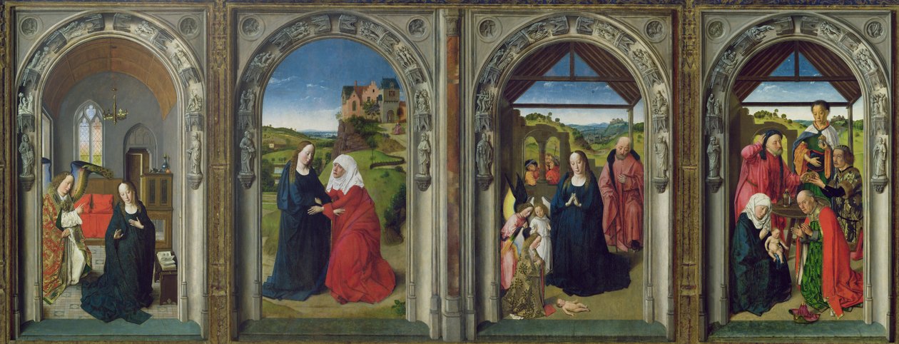 Triptyque montrant l
