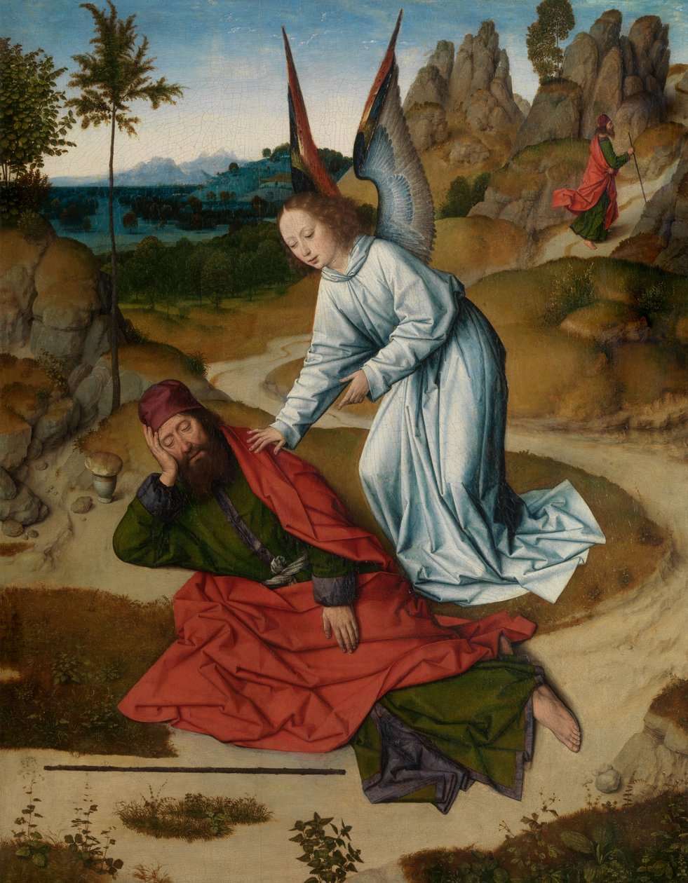 Élie dans le désert, détail du Retable du Saint-Sacrement, vers 1464-68 - Dirck Bouts