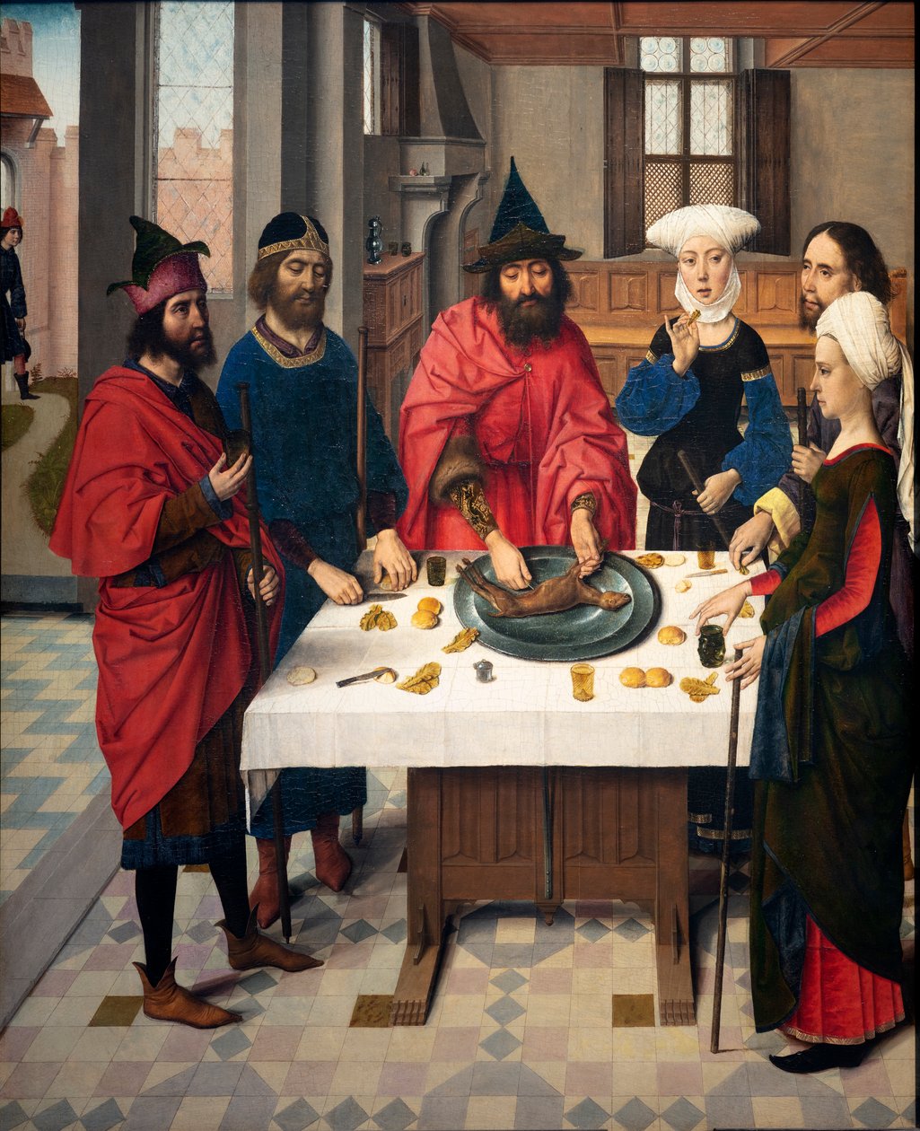 Église paroissiale (Parochiekerk Sint-Pieter). Peinture. La Cène. Dirk Bouts. 1464-1468. (détail) - Dirck Bouts