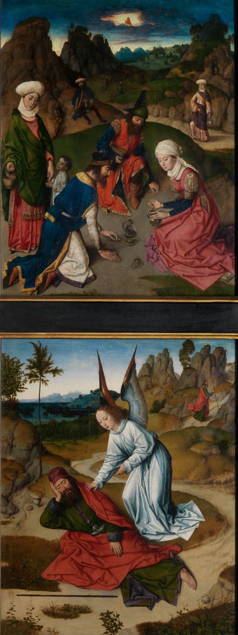 La Récolte de la Manne et Élie dans le Désert, du Retable du Saint-Sacrement - Dirck Bouts
