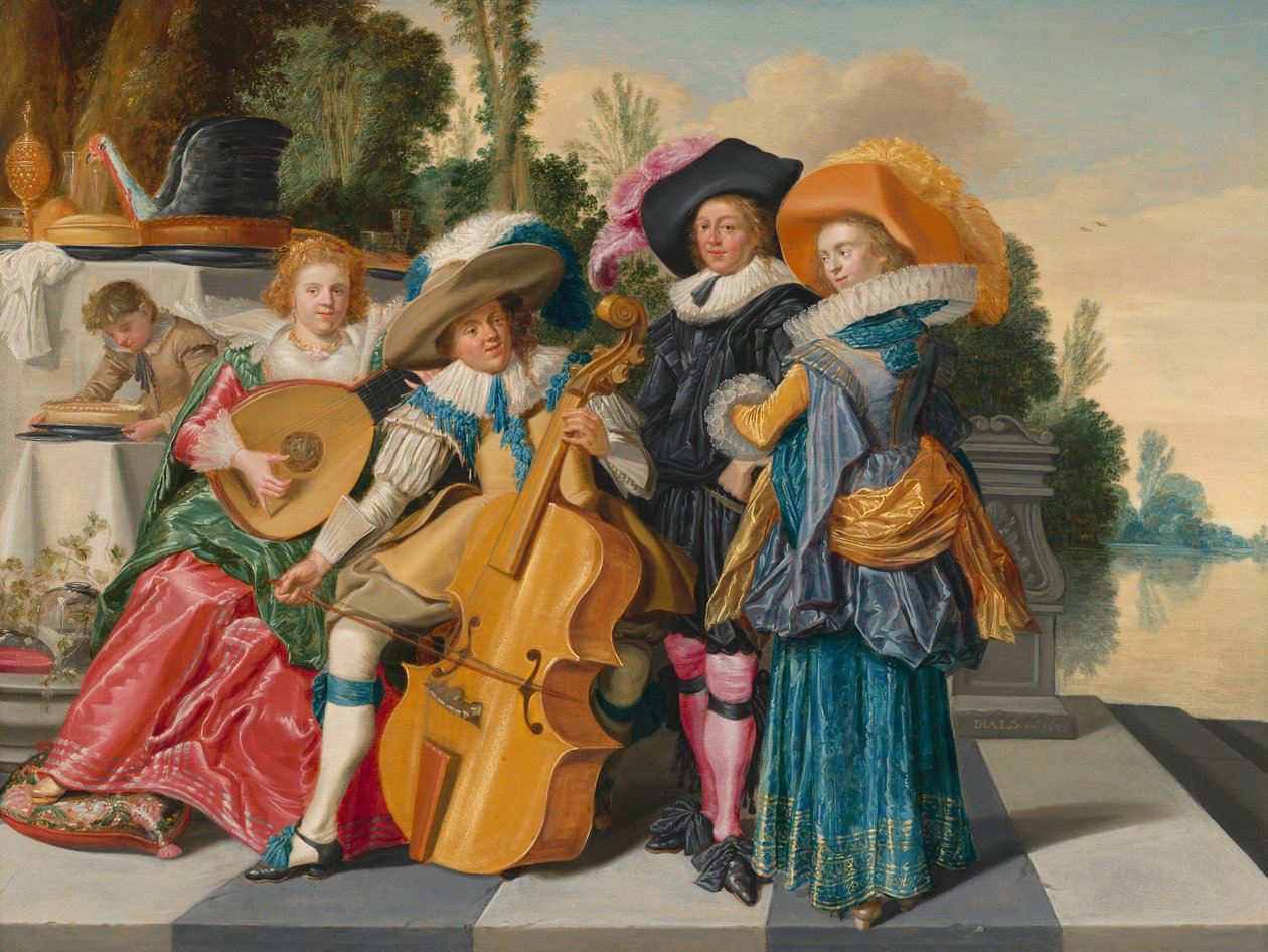 Joyeuse compagnie sur une terrasse - Dirck Hals