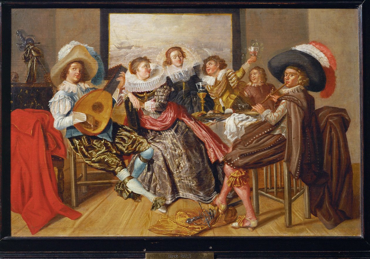 Réunion galante - société gay ... - Dirck Hals