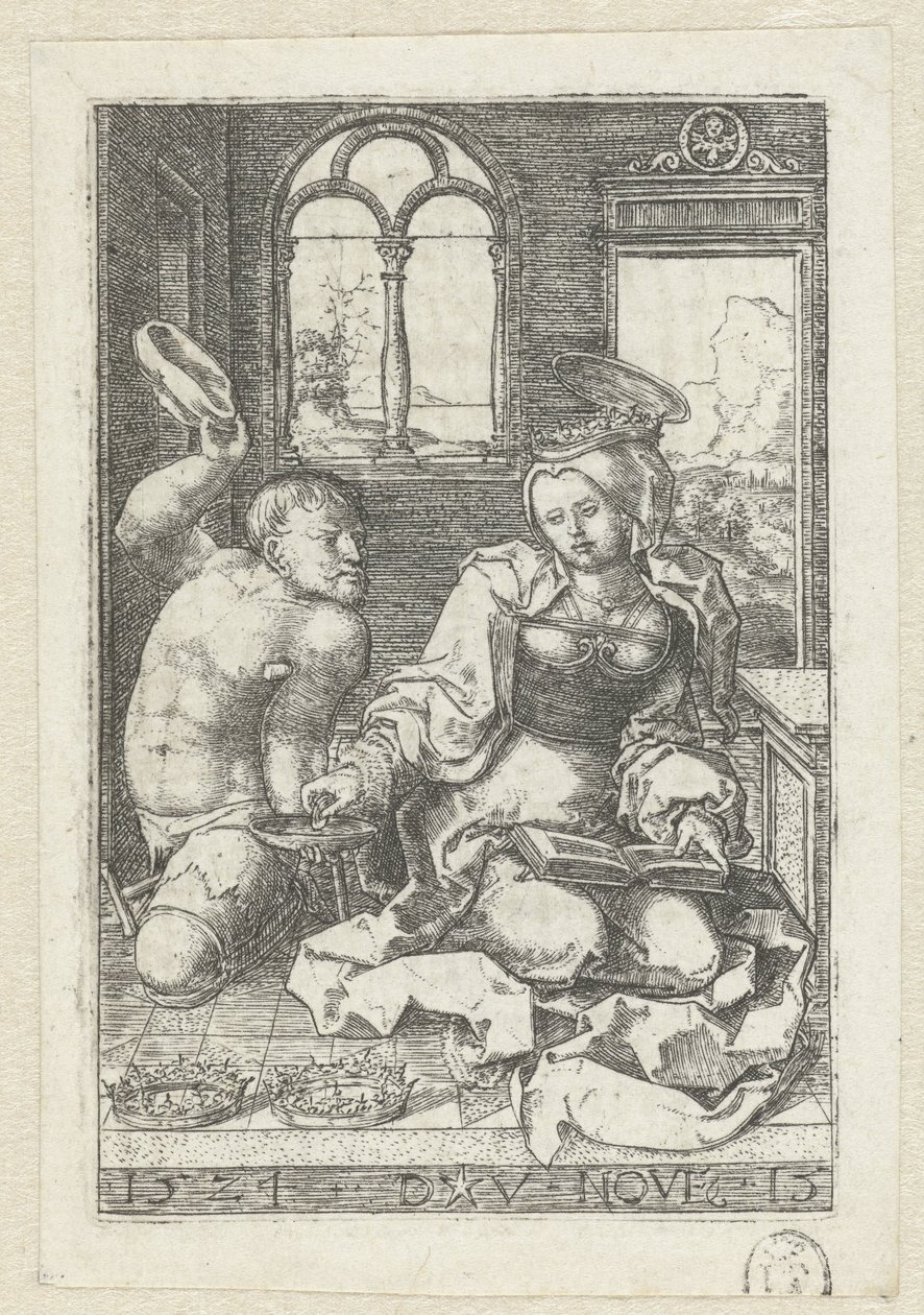 Sainte Élisabeth de Hongrie donnant une aumône à un infirme - Dirck Vellert