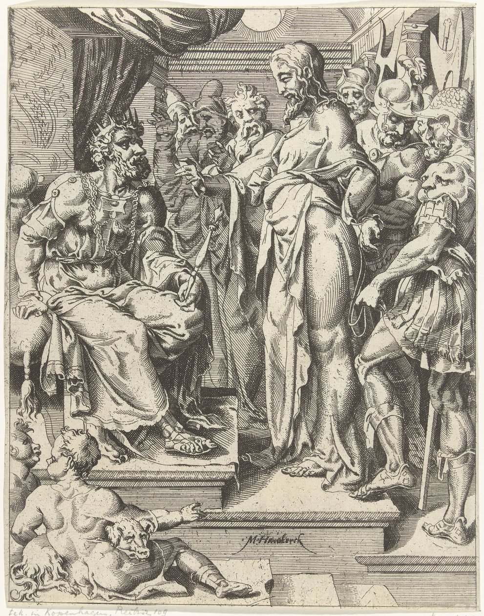 Christ devant Hérode - Dirck Volckertsz. Coornhert (attributed to)