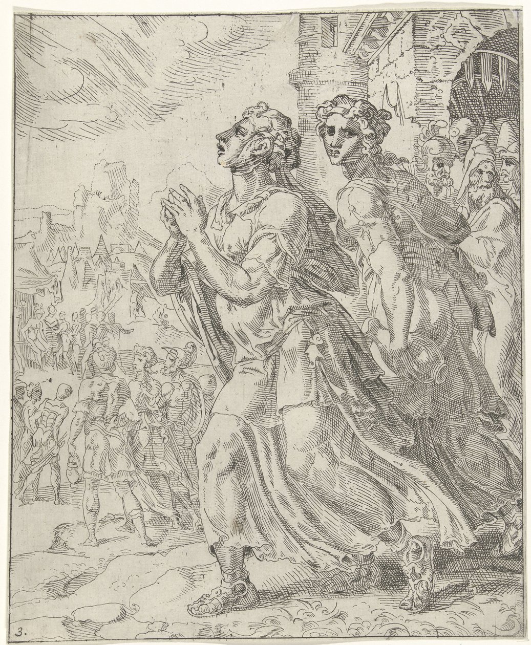 Judith et sa servante quittent Béthulie - Dirck Volckertsz. Coornhert (attributed to)