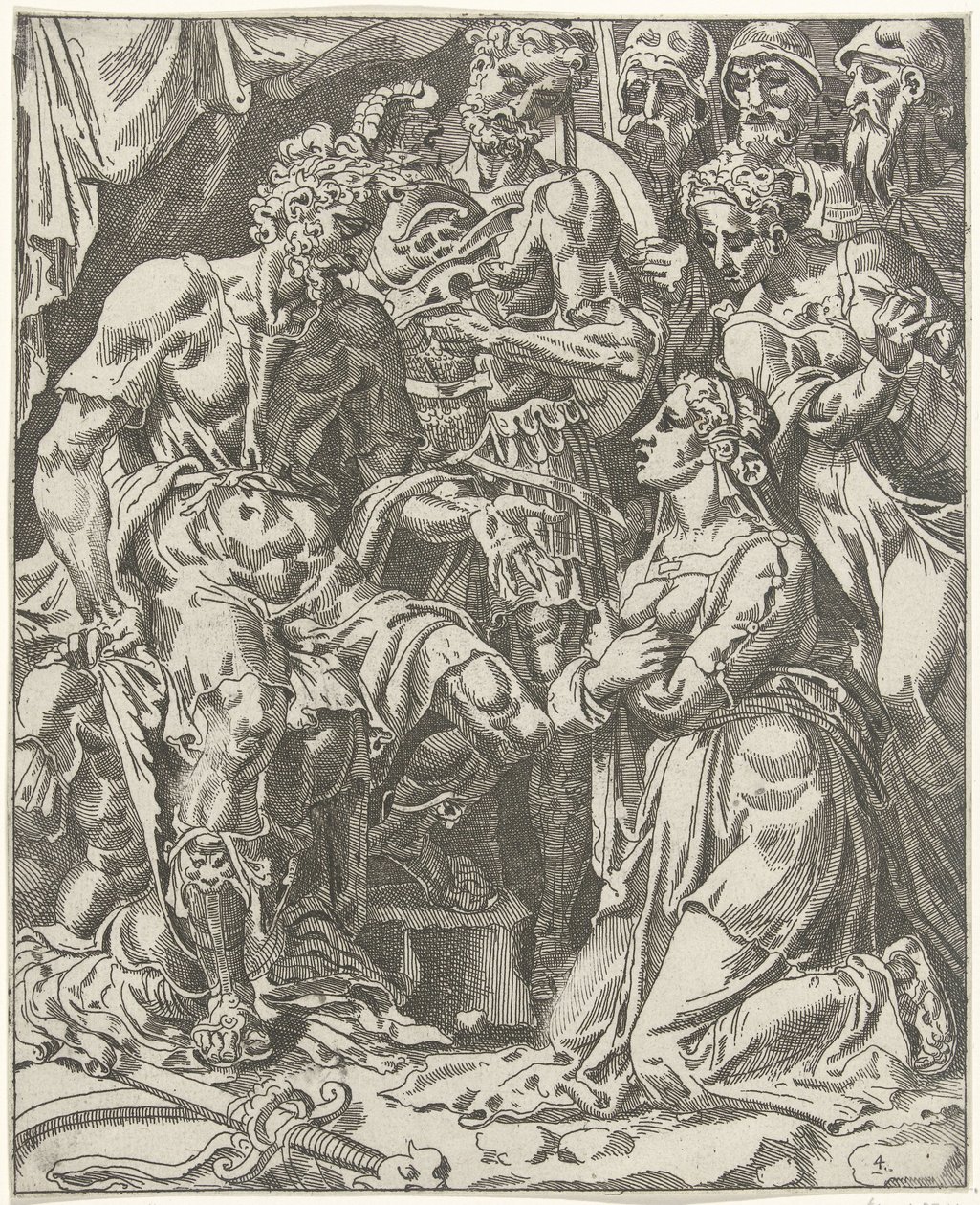 Judith devant Holopherne - Dirck Volckertsz. Coornhert (attributed to)