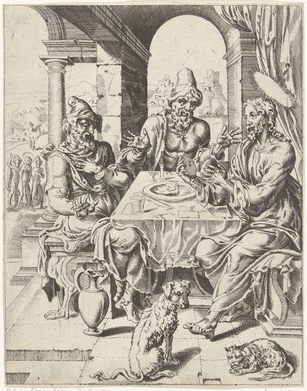 Repas à Emmaüs - Dirck Volckertsz. Coornhert (attributed to)