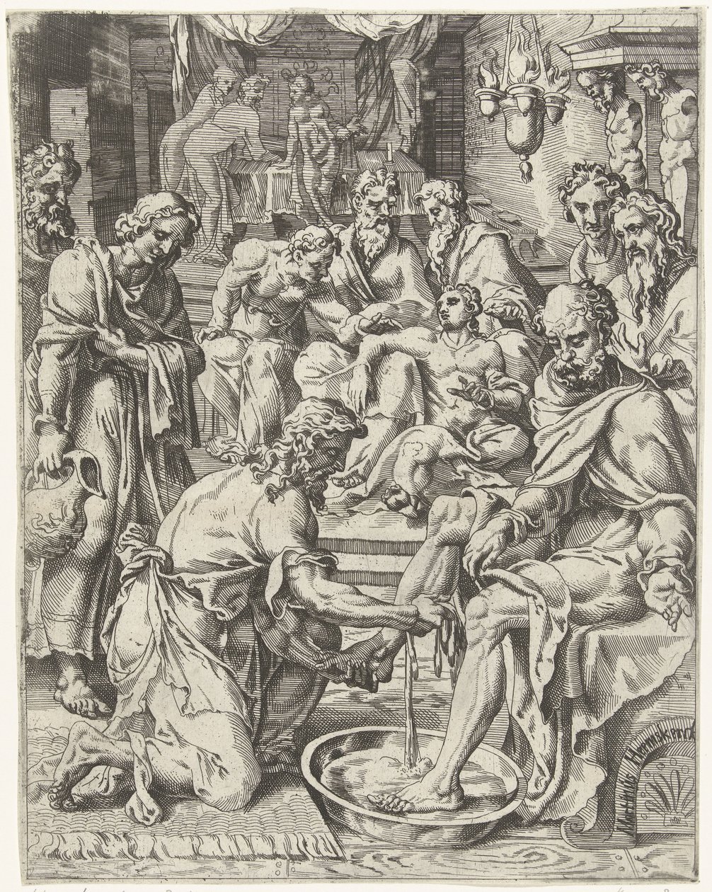 Lavement des pieds - Dirck Volckertsz. Coornhert (attributed to)