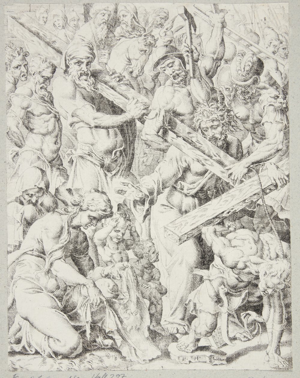 Christ portant la croix et le miracle du voile de Véronique - Dirck Volckertsz. Coornhert