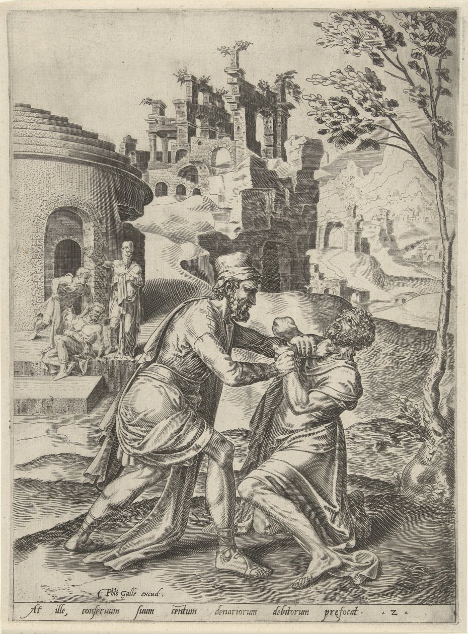 Combat entre le serviteur ingrat et un débiteur (Parabole du serviteur ingrat) - Dirck Volckertsz. Coornhert