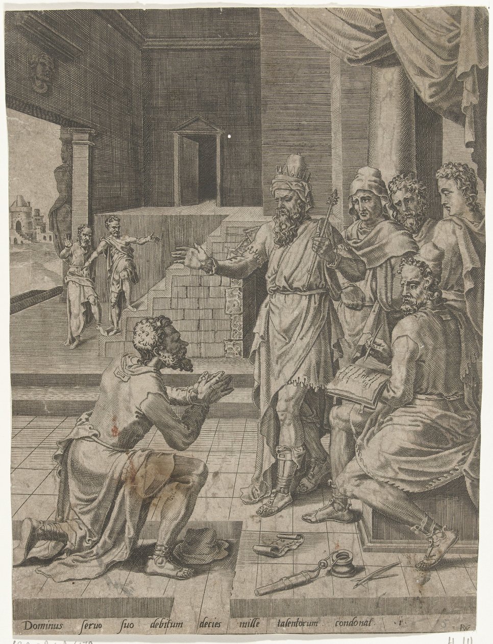 Remise de la dette du serviteur par le roi, Parabole du serviteur ingrat (titre de la série) - Dirck Volckertsz. Coornhert