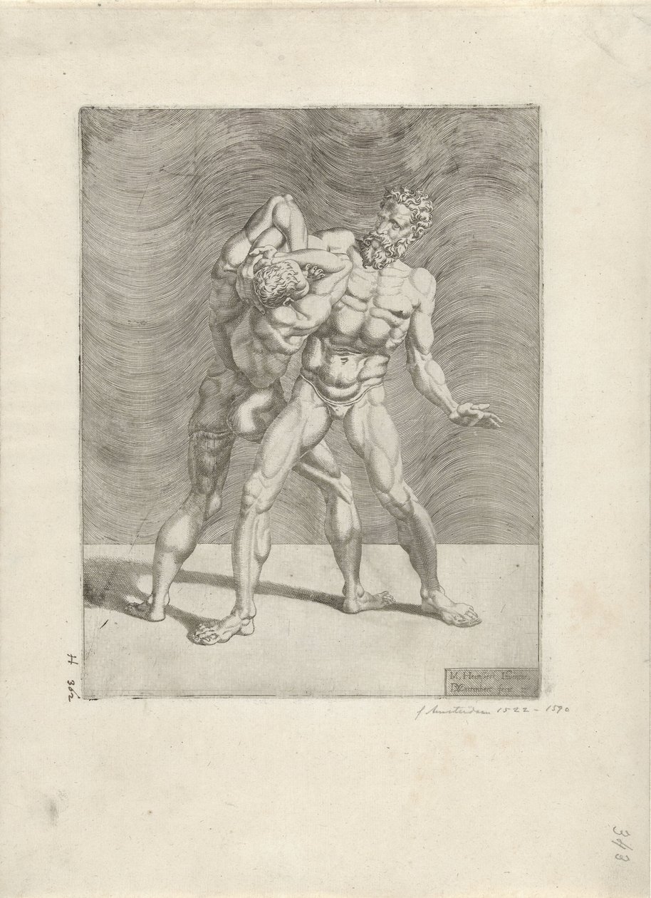 Deux lutteurs (Lutteurs) - Dirck Volckertsz. Coornhert