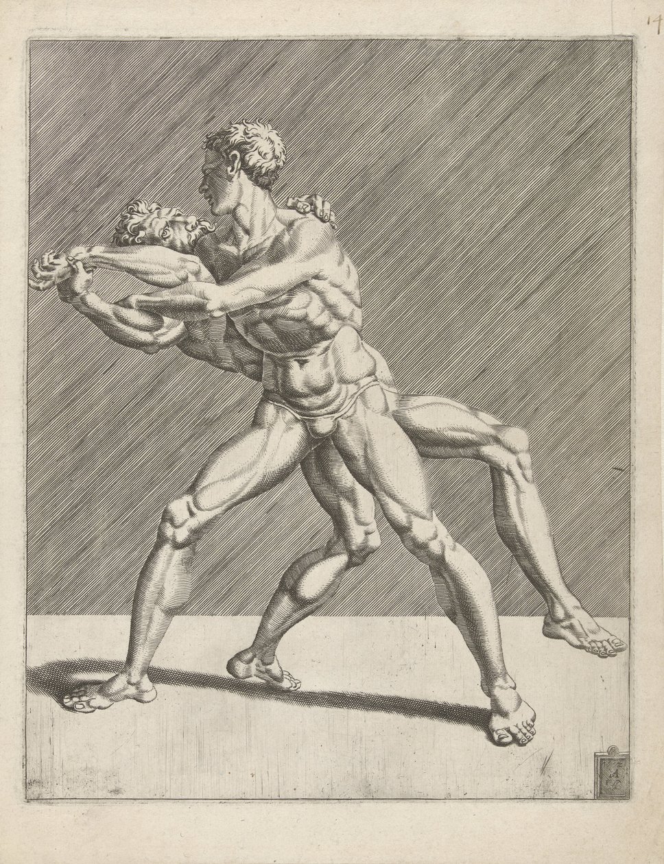 Deux lutteurs - Dirck Volckertsz. Coornhert
