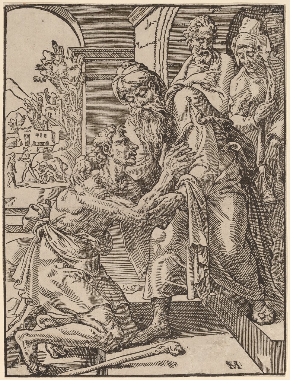 Le retour du fils prodigue - Dirck Volckertz Coornhert after Maerten van Heemskerck
