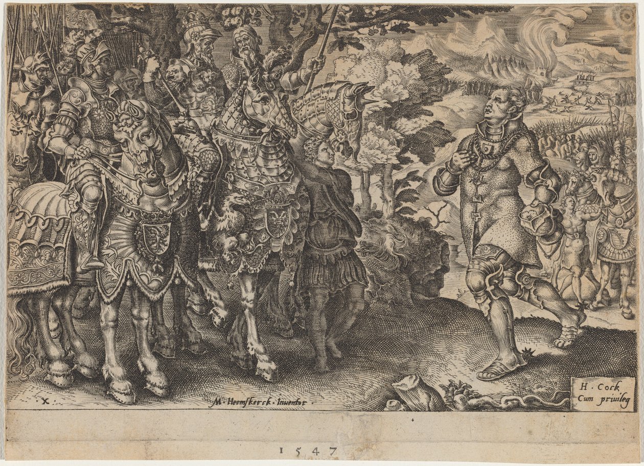 La Reddition de Jean Frédéric, Électeur de Saxe, Après la Bataille de Mühlberg - Dirck Volckertz Coornhert, after Maerten van Heemskerck