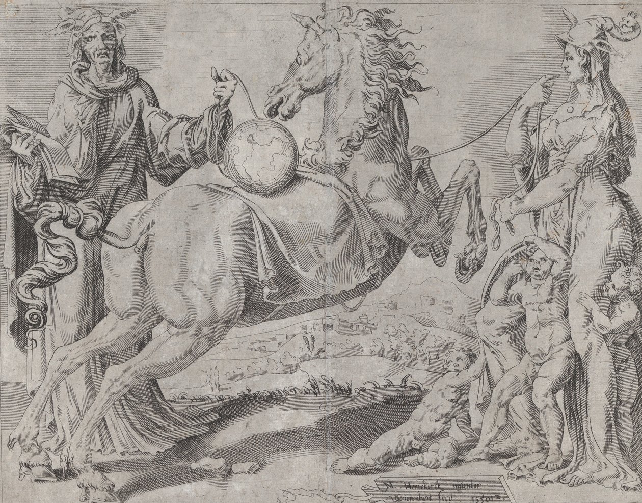 Connaissance et amour insensés essayant de retenir le monde, de Le Monde débridé, 1550 - Dirck Volkertsen Coornhert