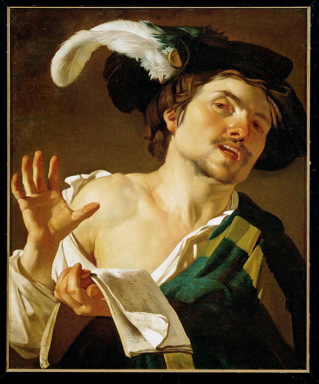 Chanteur (peinture sur toile) - Dirck van Baburen
