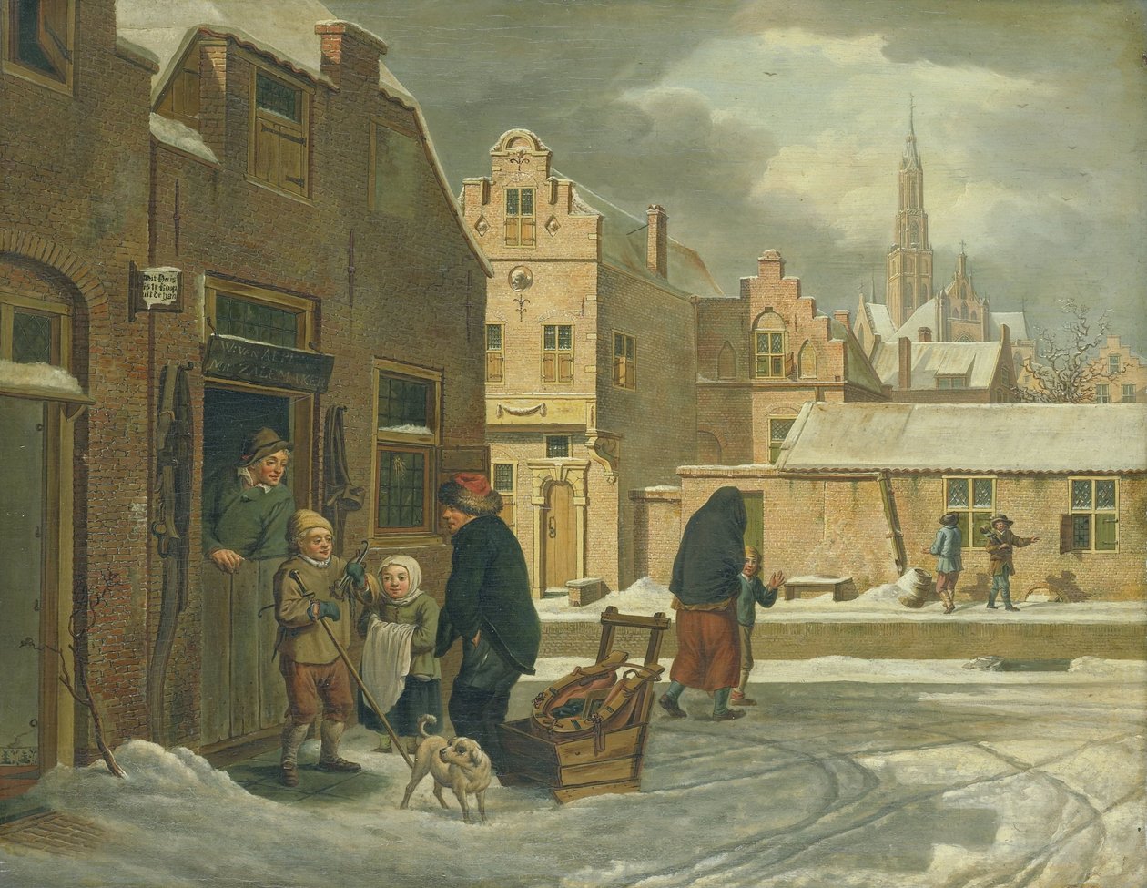 Vue de la ville en hiver - Dirk Jan van der Laan