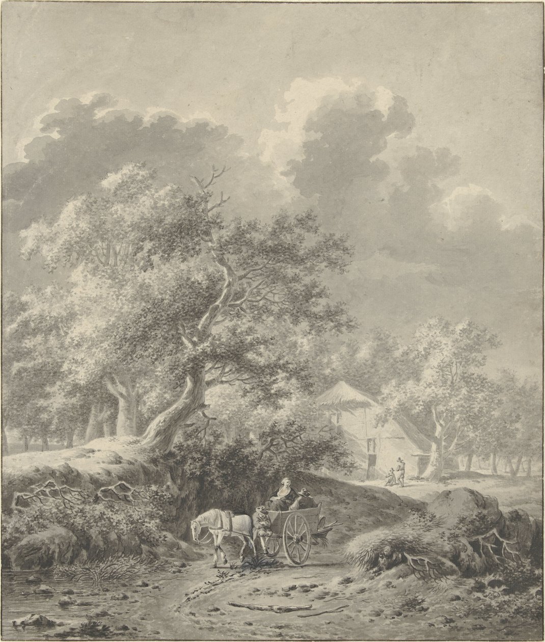 Paysage avec cheval et chariot - Dirk Jan van der Laan